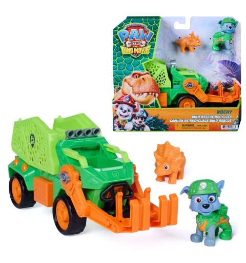 PAW Patrol - Pat Patrouille Le Film Mission Dino - Véhicule Figurine Rocky