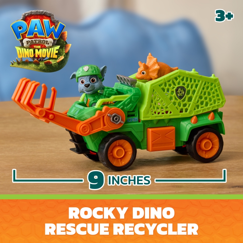 PAW Patrol - Pat Patrouille Le Film Mission Dino - Véhicule Figurine Rocky
