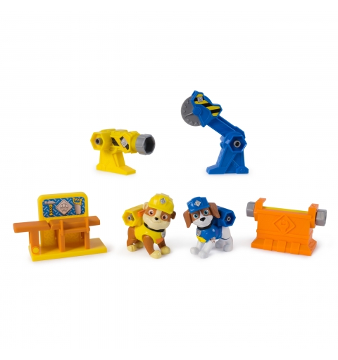 Rubble & Crew , Power Tool Pups, Rubble & Wheeler Toy Figures with 2 Construction Tools & 2 Building Accessories, Kids Toys for
