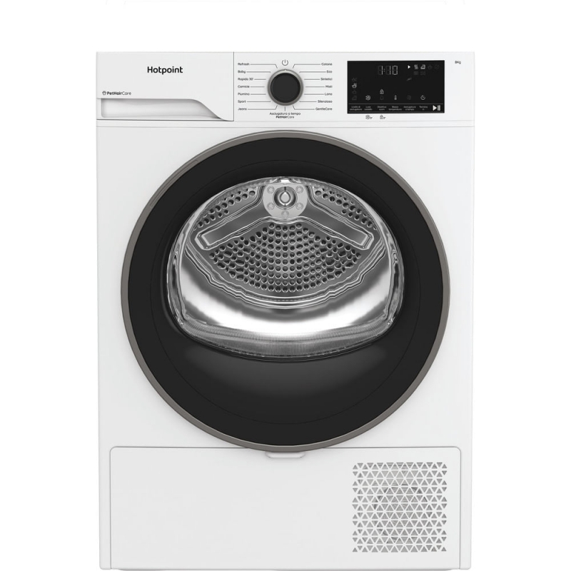 Hotpoint Ariston Ariston HPT 84D BS IT, Asciugatrice Capacità 8kg, classe C, EasyIron, PetHair Removal | Profondità mobile 54cm Hotpoint Ariston Ariston HPT 84D BS IT, Asciugatrice Capacità 8kg, classe C, EasyIron, PetHair Removal | Profondità mobile 54cm