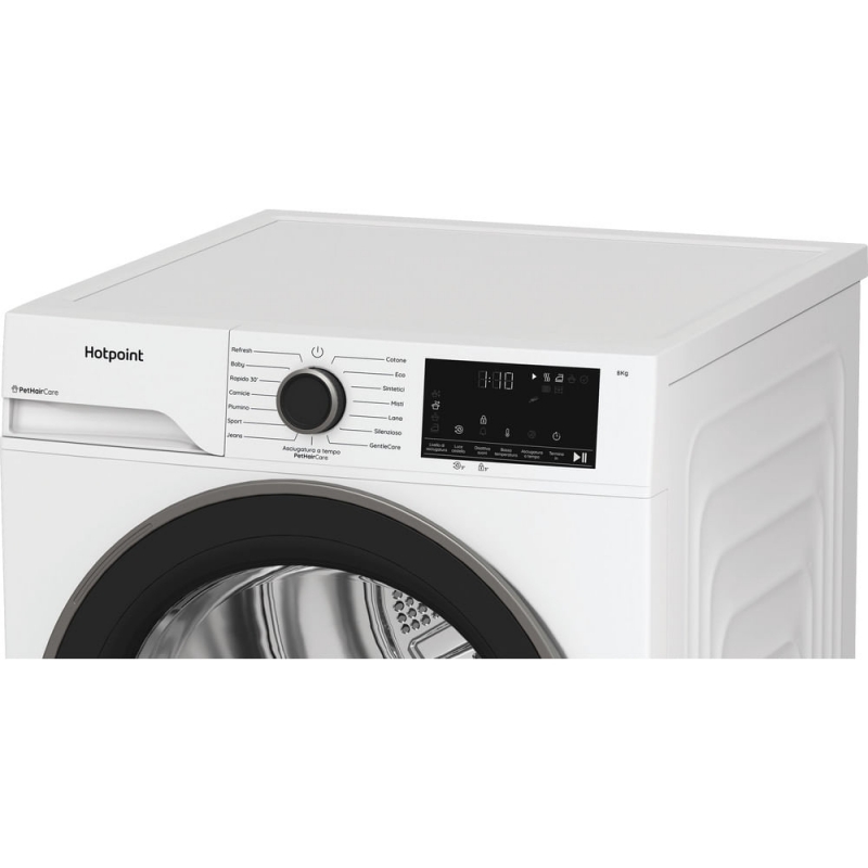 Hotpoint Ariston Ariston HPT 84D BS IT, Asciugatrice Capacità 8kg, classe C, EasyIron, PetHair Removal | Profondità mobile 54cm