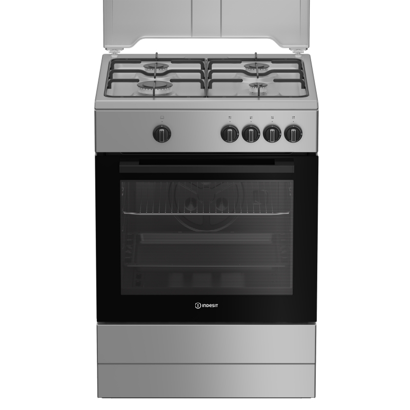 Indesit I6GGKMS Freistehender Herd Gas Gaskochfeld Silber