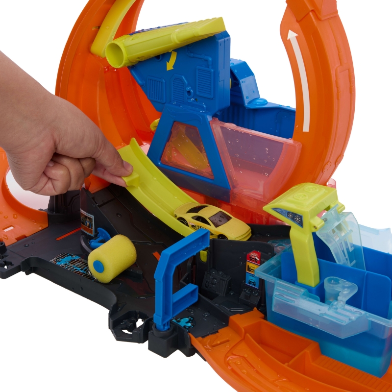 Hot Wheels City Hot Wheels-Méga Looping Station de Lavage-coffret 1 64 Color Shifters