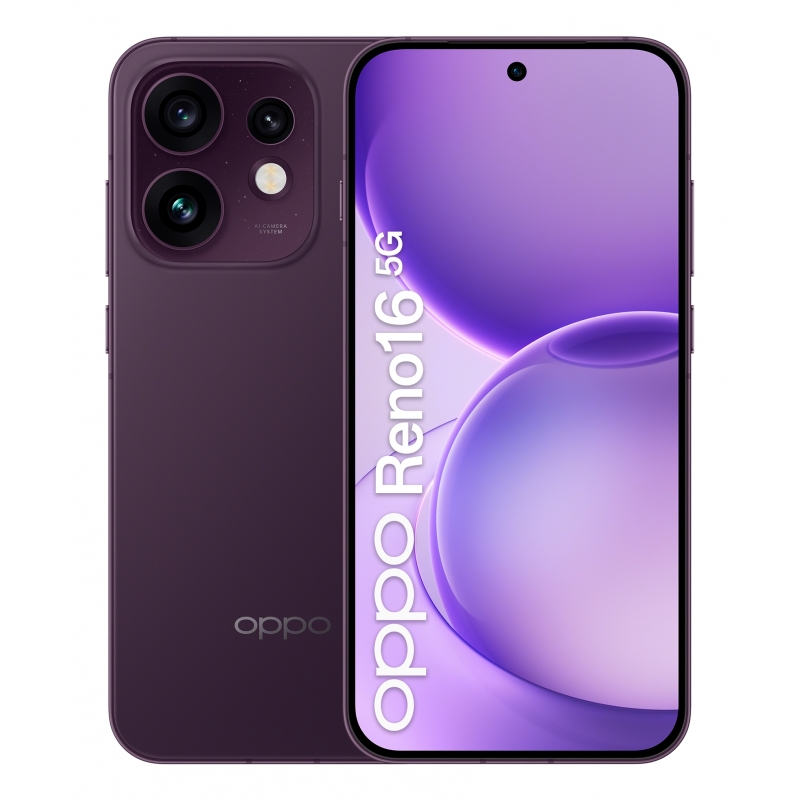 OPPO Reno16 5G 16,1 cm (6.32") SIM doble Android 16.0 USB Tipo C 8 GB 512 GB 6000 mAh Púrpura