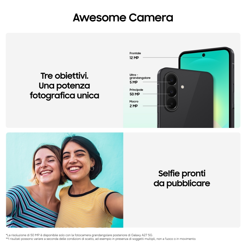 Samsung GALAXY A27 5G 17 cm (6.7") Ranura híbrida Dual SIM Android 16.0 USB Tipo C 6 GB 128 GB 5000 mAh Rosa claro