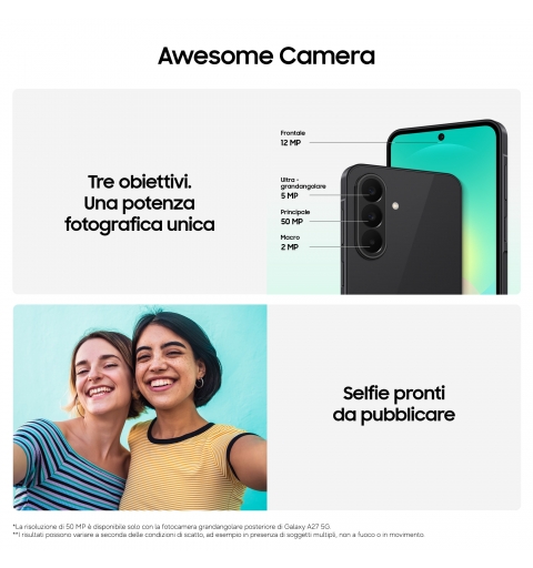 Samsung GALAXY A27 5G 17 cm (6.7") Ranura híbrida Dual SIM Android 16.0 USB Tipo C 6 GB 128 GB 5000 mAh Rosa claro