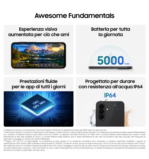 Samsung GALAXY A27 5G 17 cm (6.7") Ranura híbrida Dual SIM Android 16.0 USB Tipo C 6 GB 128 GB 5000 mAh Rosa claro