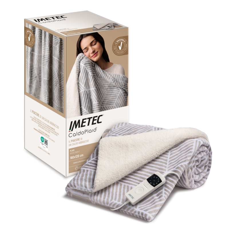 Imetec Adapto Plus Velvet & Sherpa 160x120 Manta eléctrica 150 W Gris Poliéster