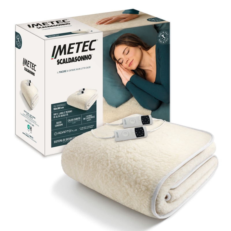 Imetec Adapto Plus Lana-merino Matr Chauffe-lit électrique 150 W Naturel Laine, Polyester