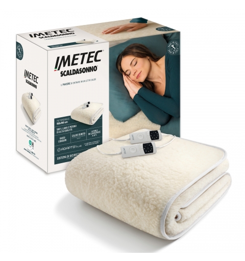 Imetec Adapto Plus Lana-merino Matr Calentador de cama eléctrico 150 W Natural Lana, Poliéster