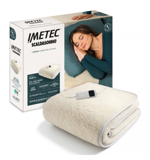 Imetec Adapto Plus Lana-Merino Sing Calentador de cama eléctrico 150 W Natural Lana, Poliéster