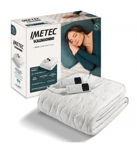 Imetec Adapto Plus Cotone Calentador de cama eléctrico 150 W Blanco Algodón, Poliéster