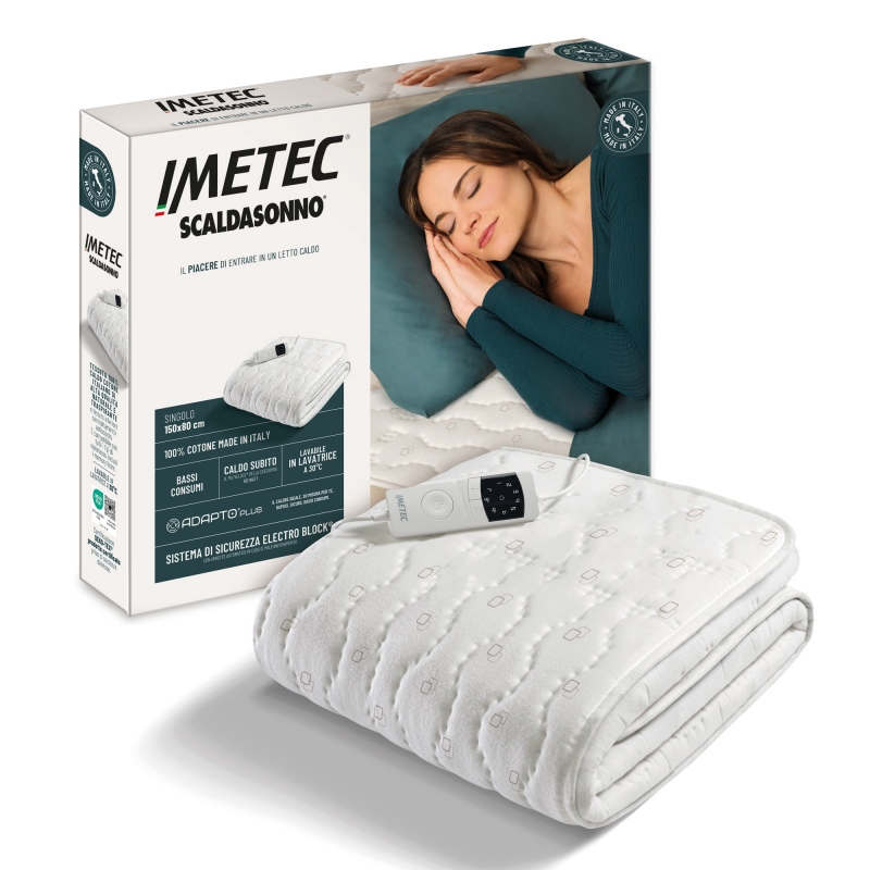 Imetec Adapto Plus Cotone Calentador de cama eléctrico 150 W Blanco Algodón, Poliéster