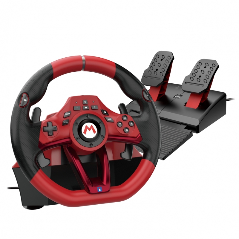 Hori NSX-123E Gaming Controller Black, Red USB Steering wheel + Pedals Nintendo Switch 2, Nintendo Switch OLED, Nintendo Switch