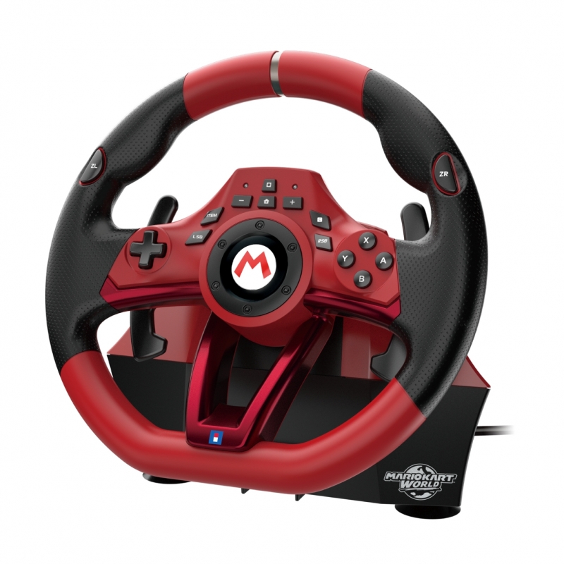 Hori NSX-123E mando y volante Negro, Rojo USB Volante + Pedales Nintendo Switch 2, Nintendo Switch OLED, Nintendo Switch