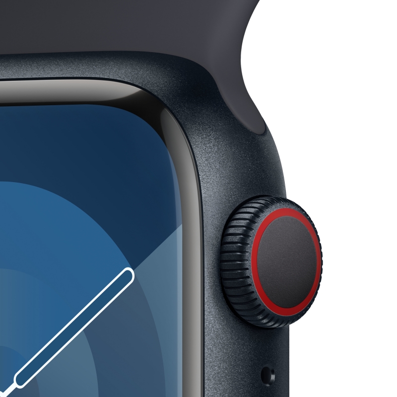Apple Watch Series 9 41 mm Digital 352 x 430 Pixeles Pantalla táctil 4G Negro Wifi GPS (satélite)