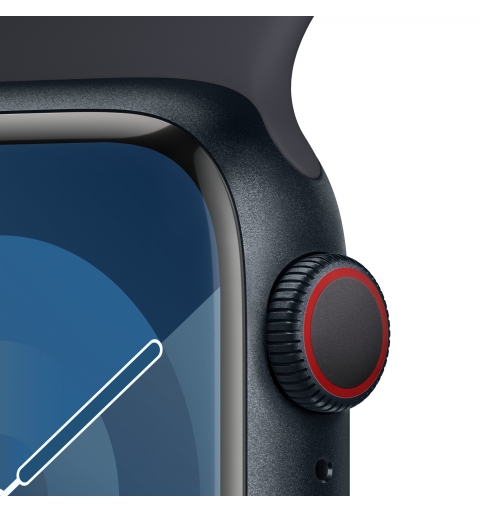 Apple Watch Series 9 GPS + Cellular Cassa 41mm in Alluminio Mezzanotte con Cinturino Sport Mezzanotte - S M
