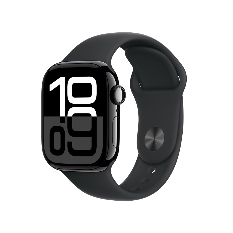Apple Watch Series 10 Serie 10 GPS + Cellular 42mm Cassa in Alluminio color Jet Black con Nero Sport Band - S M Apple Watch Series 10 Serie 10 GPS + Cellular 42mm Cassa in Alluminio color Jet Black con Nero Sport Band - S M
