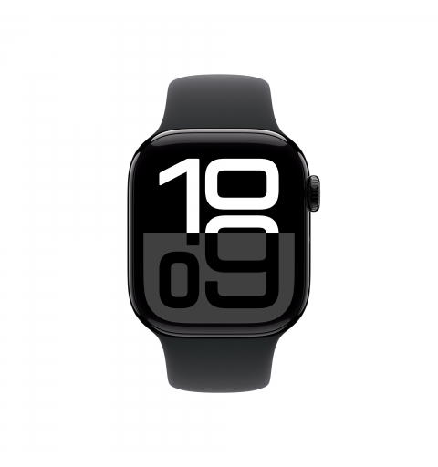Apple Watch Series 10 Serie 10 GPS + Cellular 42mm Cassa in Alluminio color Jet Black con Nero Sport Band - S M