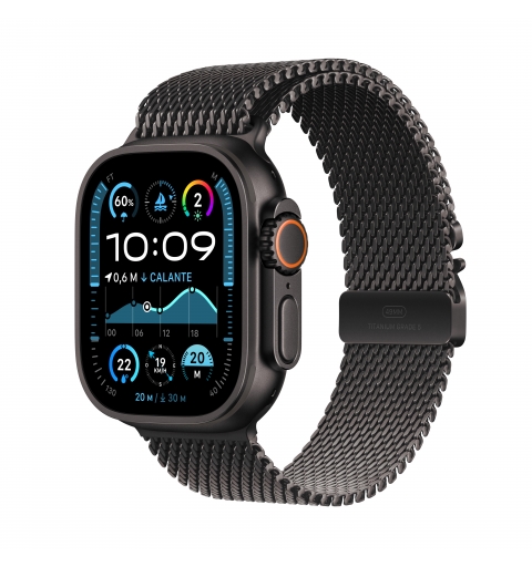 Apple Watch Ultra 2 GPS + Cellular 49mm Cassa Titanio Nero con Nero Titanium Milanese Loop - M