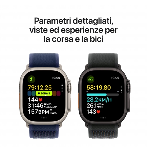 Apple Watch Ultra 2 GPS + Cellular 49mm Cassa Titanio Nero con Nero Titanium Milanese Loop - M