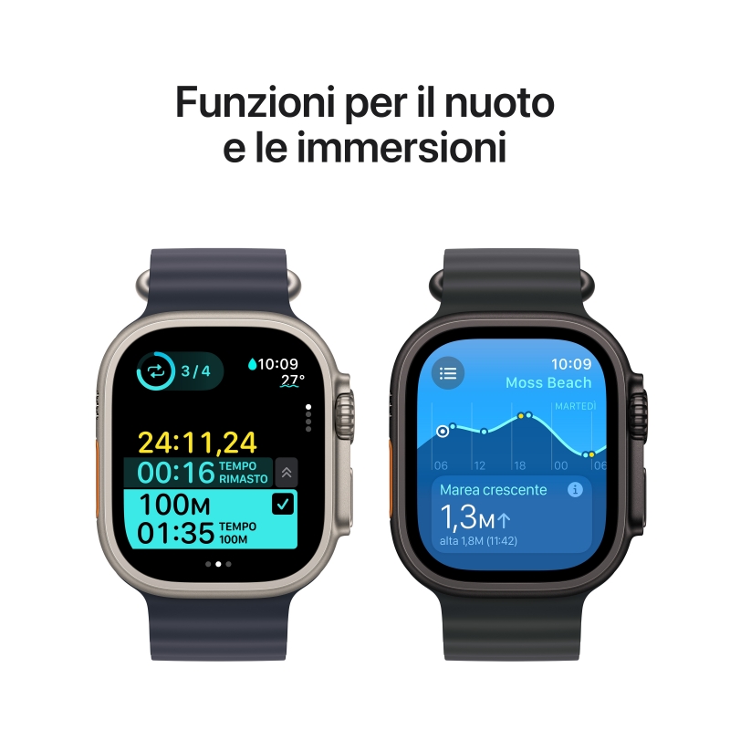 Apple Watch Ultra 2 GPS + Cellular 49mm Cassa Titanio Nero con Nero Titanium Milanese Loop - M
