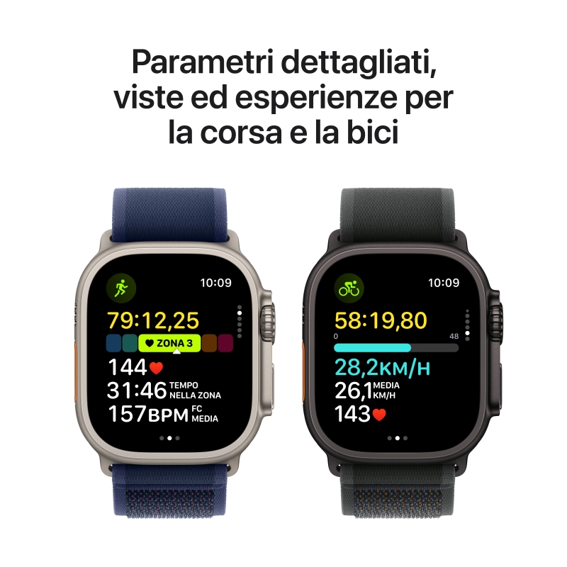 Apple Watch Ultra 2 GPS + Cellular 49mm Cassa Titanio Nero con Nero Trail Loop - M L