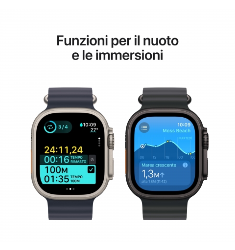 Apple Watch Ultra 2 GPS + Cellular 49mm Cassa Titanio Nero con Nero Trail Loop - M L