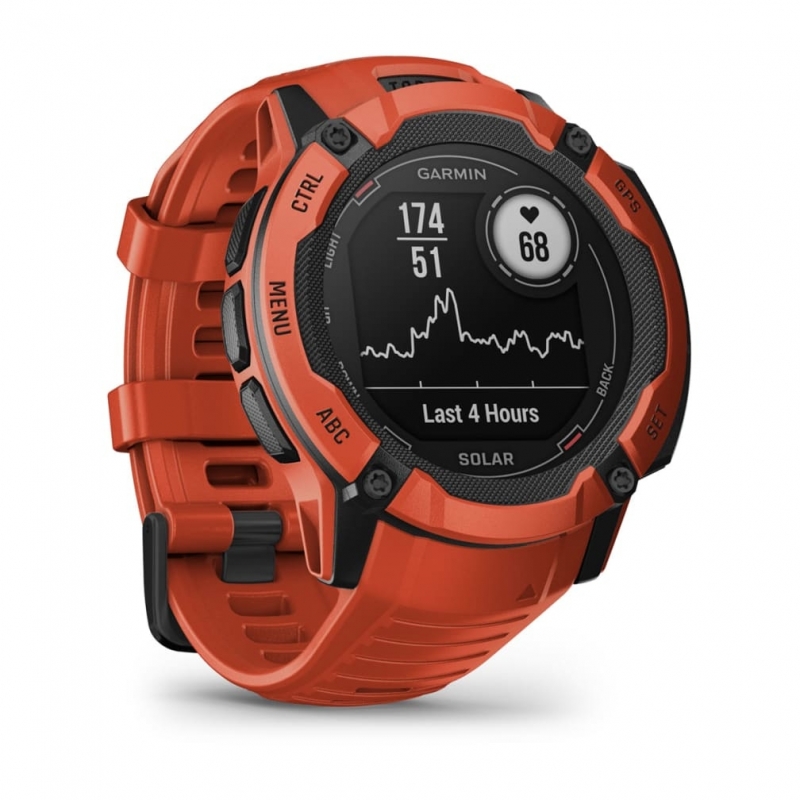 Garmin Instinct 2X Solar 2,79 cm (1.1") MIP 50 mm Digital 176 x 176 Pixel Touchscreen Rot GPS
