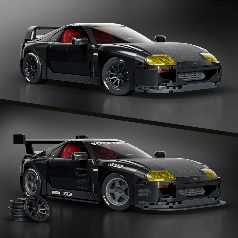 Mattel Brick Shop Hot Wheels ’94 Toyota Supra MKIV Building Toy Kit (824 Pieces), for Collectors
