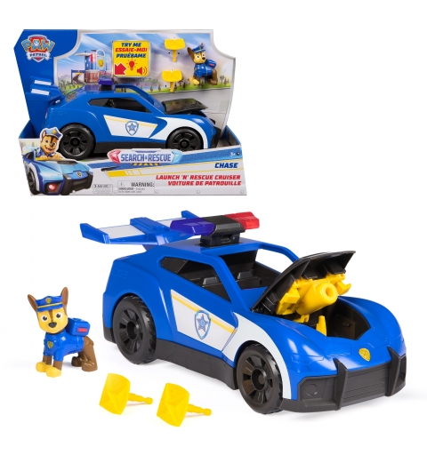 PAW Patrol - Pat Patrouille - Véhicule Interactif Chase Search & Rescue Mission Détectives - Voiture Figurine À Collectionner -