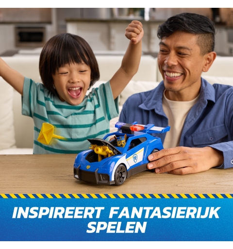 PAW Patrol Search & Rescue, Auto della Polizia di Chase con Personaggio e 2 Proiettili, Luci, Suoni e Lanciatore Nascosto,