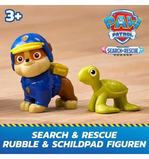 PAW Patrol Patrulla Canina - Pack Excavadora de Rescate Search & Rescue + Figura de Rubble y Tortuga - Patrulla Canina