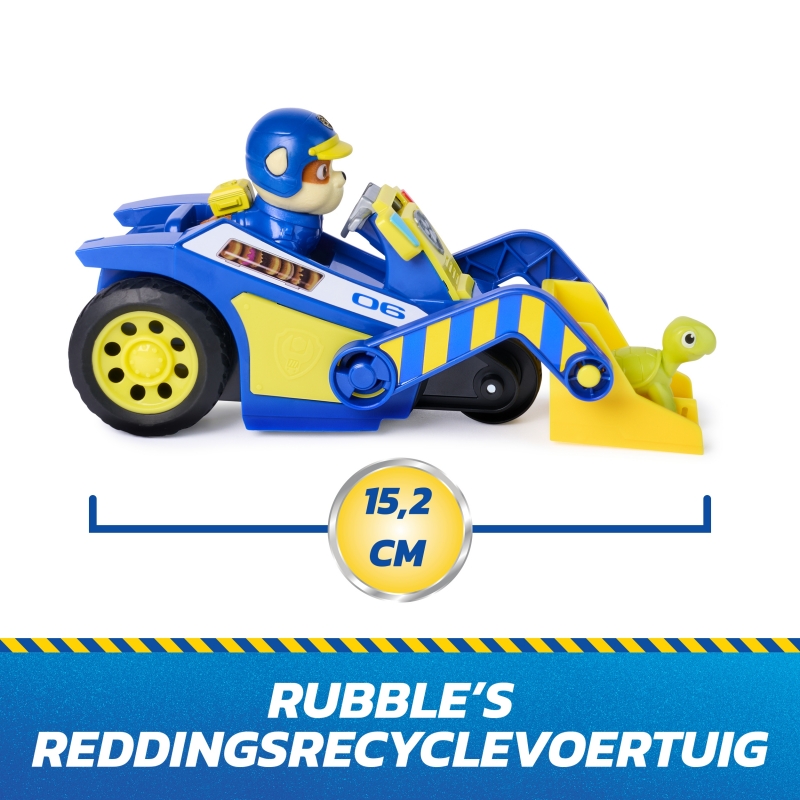 PAW Patrol Patrulla Canina - Pack Excavadora de Rescate Search & Rescue + Figura de Rubble y Tortuga - Patrulla Canina