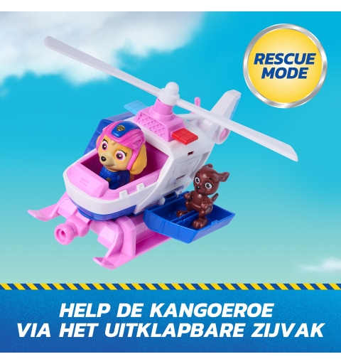 PAW Patrol Patrulla Canina - Pack Helicóptero de Rescate Search & Rescue + Figura de Skye y Canguro - Patrulla Canina Juguetes,
