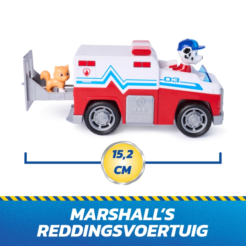 PAW Patrol Patrulla Canina - Pack Camión De Salvamento Search & Rescue Figura De Marshall Y Gatito | Juguetes Patrulla Canina |