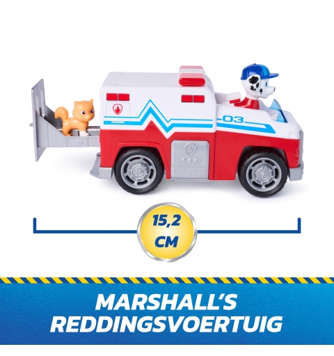 PAW Patrol Patrulla Canina - Pack Camión De Salvamento Search & Rescue Figura De Marshall Y Gatito | Juguetes Patrulla Canina |