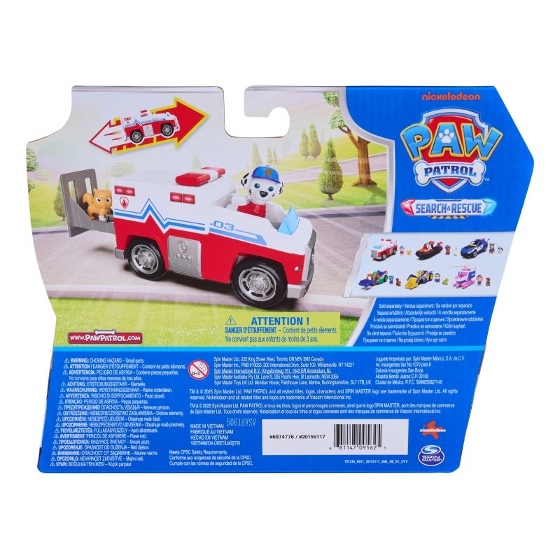 PAW Patrol - Pat Patrouille - Véhicule Figurine Marcus Search & Rescue Mission Détectives - Voiture Figurine À Collectionner -