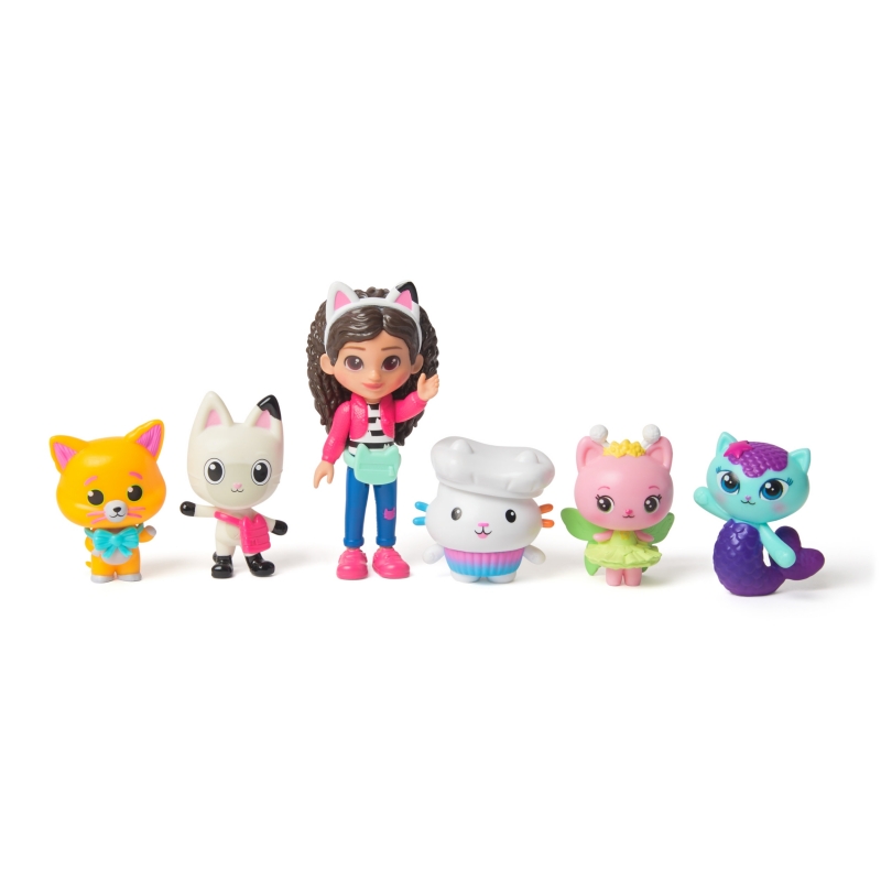 Gabby's Dollhouse La Casa de Muñecas de Gabby - Pack de los Gatoaventureros con 11 Piezas Gabby, Pandy Patas, Hada Gatina y