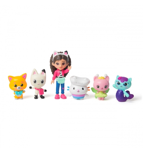 Gabby's Dollhouse La Casa de Muñecas de Gabby - Pack de los Gatoaventureros con 11 Piezas Gabby, Pandy Patas, Hada Gatina y