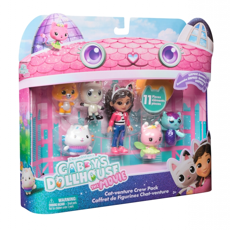Gabby's Dollhouse The Movie – Set mini personaggi del film Set di 11 Pezzi con Personaggi e Accessori Giocattolo per Bambine