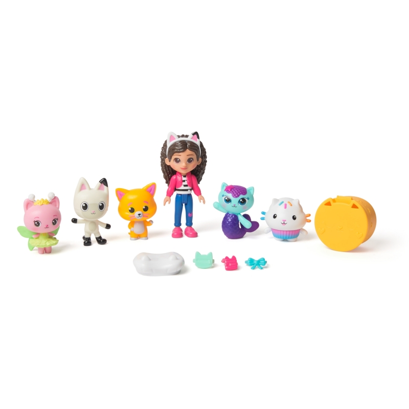 Gabby's Dollhouse La Casa de Muñecas de Gabby - Pack de los Gatoaventureros con 11 Piezas Gabby, Pandy Patas, Hada Gatina y