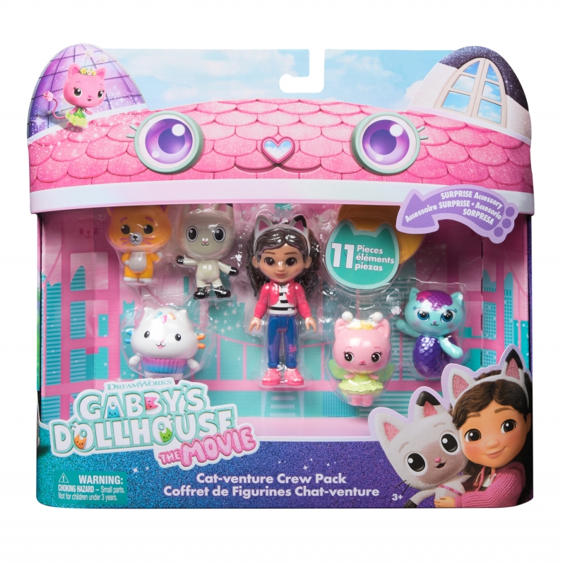 Gabby's Dollhouse The Movie – Set mini personaggi del film Set di 11 Pezzi con Personaggi e Accessori Giocattolo per Bambine