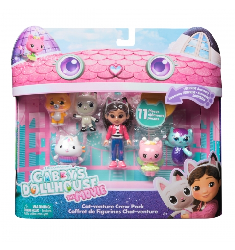 Gabby's Dollhouse La Casa de Muñecas de Gabby - Pack de los Gatoaventureros con 11 Piezas Gabby, Pandy Patas, Hada Gatina y