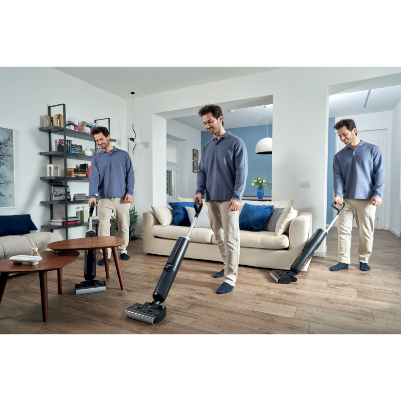 Hoover HW300 011 Aspiradora escoba 2 en 1 Batería Seca y húmeda HEPA Sin bolsa 0,5 L 220 W Negro, Plata