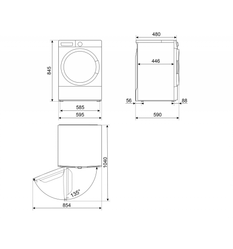 Smeg W3104A10 machine à laver Charge avant 10 kg 1400 tr min Blanc