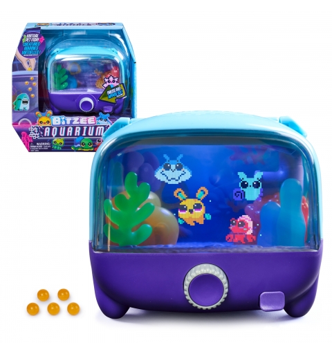 Bitzee , Aquarium, tanque de mascotas digitales interactivas con 30 criaturas marinas virtuales, gran pantalla y luces led,