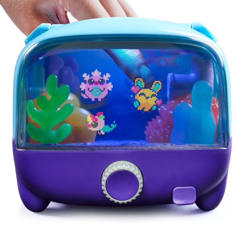 Bitzee Aquarium, cucciolo digitale interattivo con 30 pesci virtuali, ampio display e luci LED, animali domestici elettronici