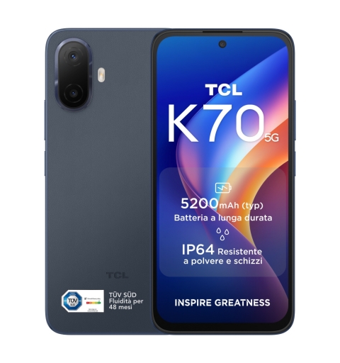 TCL K70 5G 17,3 cm (6.8") SIM doble Android 16.0 USB Tipo C 4 GB 128 GB 5200 mAh Azul