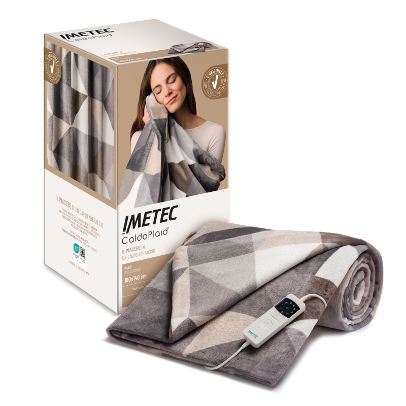 Imetec Adapto Plus Velvet Geometrico 180x140 Heizdecke 150 W Grau Polyester
